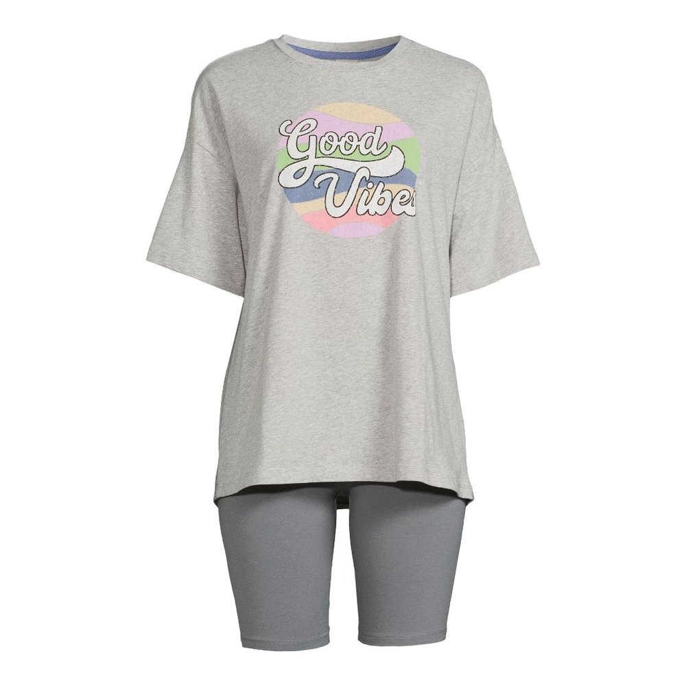 Secret Treasures Oversize T-shirt Bike Shorts loungewear Size XS Sm Med NWT